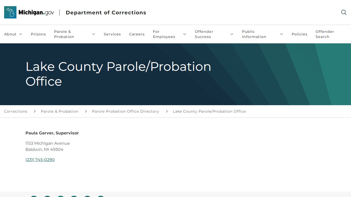 Lake County Parole/Probation Office - Michigan