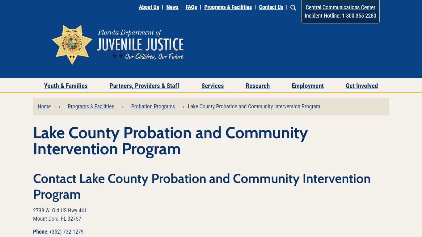 Lake County Probation and Community Intervention Program