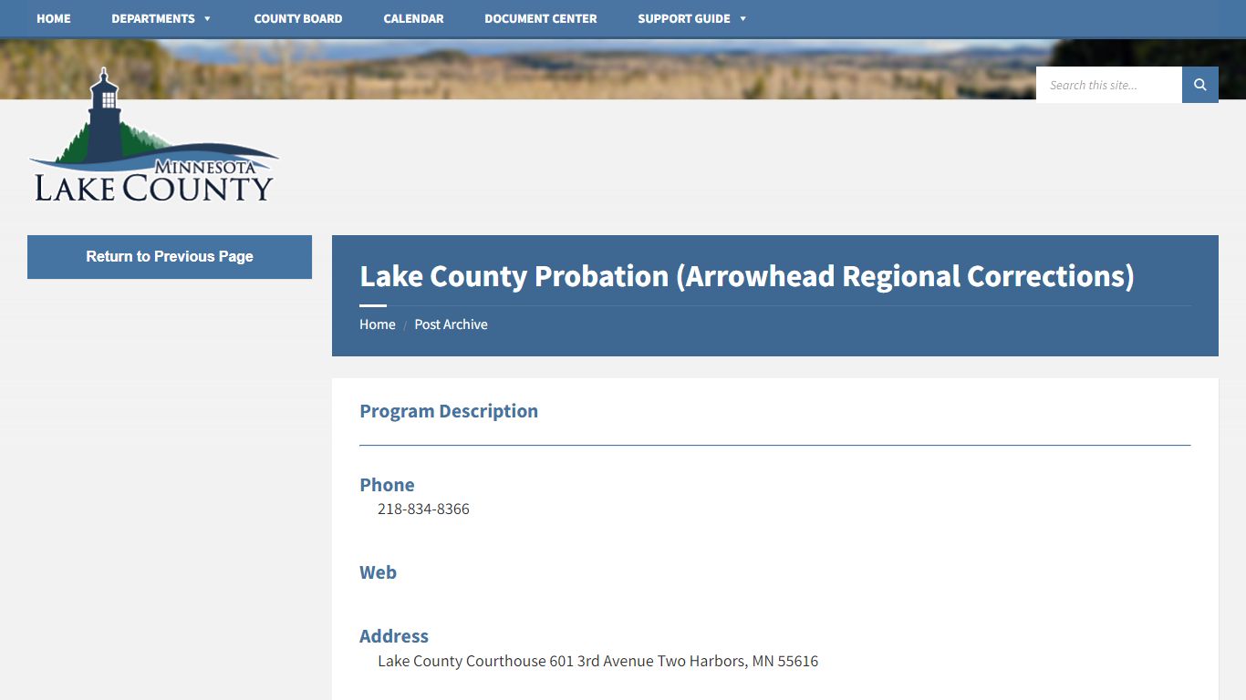 Lake County Probation (Arrowhead Regional Corrections)
